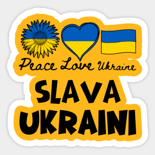 Slava Ukraini - Peace Love Ukraine Sticker